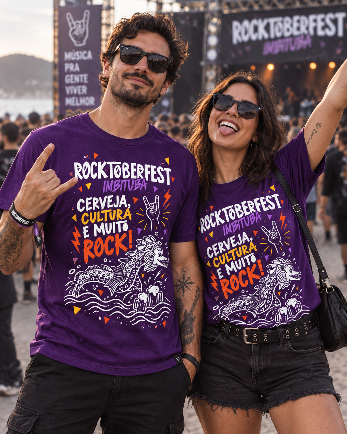 <small>Camiseta Rocktober</small><br> Roxa - Imagem 2